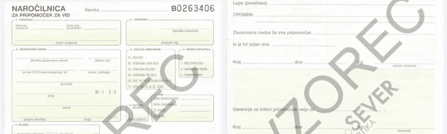 Naročilnica za očala